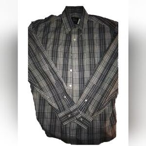 Jos A Bank Traveler long sleeve flannel dress shirt medium
